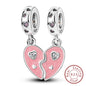 925 Sterling Silver Pink Pendant Charm Bead | Fits Pandora Bracelets & Necklaces | DIY Fine Jewelry
