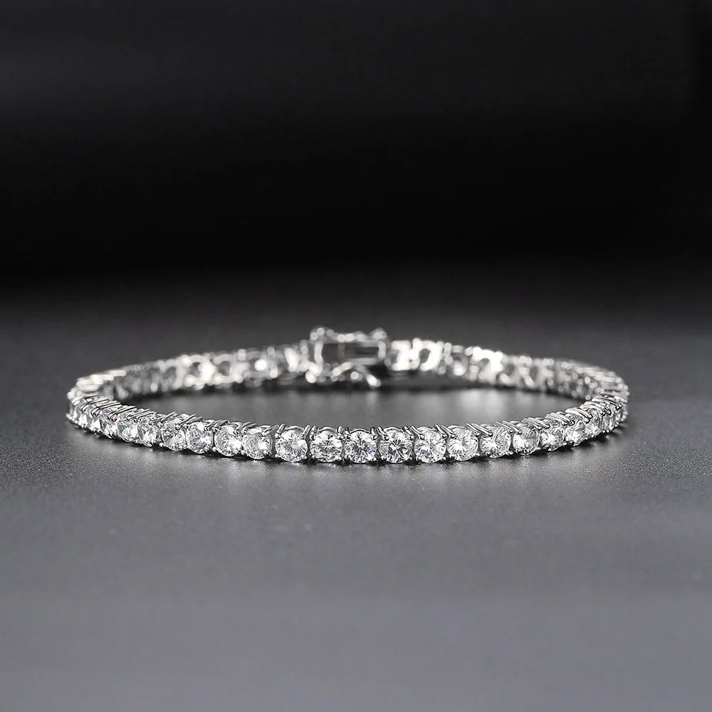 Moissanite Tennis Bracelet - 925 Sterling Silver, D Color VVS1, GRA Certified