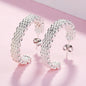 Popular fine Sterling Silver charms stud Earrings for Women Creativity Christmas Gifts Street all-match party Jewelry