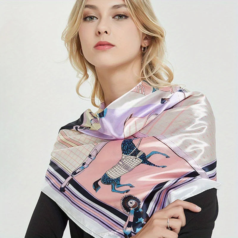 Luxury Silk Shawl Square Scarf for Women Satin Fashion Wraps Neckerchief Female Hair Bands Ribbon Headband Bandana pareo