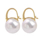 Sterling Silver Pearl Hook Earrings - 18K Gold Elegant Wedding Designer Jewelry for Women