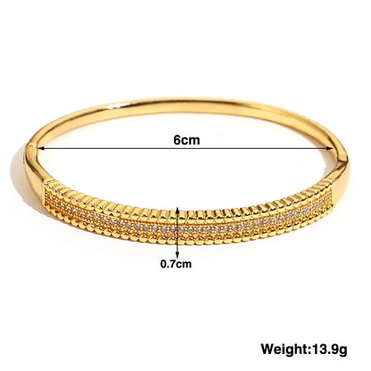 Greatera Trendy Gold Plated 316L Stainless Steel Bangles Bracelets for Women Delicate Cubic Zirconia Bracelet Party Jewelry 2024