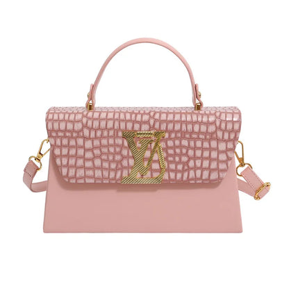 2025 Trendy Women's Shoulder Bag - Large Capacity, Glossy Leather with Letter Print, Adjustable Strap for Daily Use