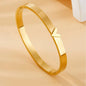 Latest 316L Stainless Steel V Letter Cuff Bangle Bracelets Gold Titanium Initial Charm Bracelet Unisex Waterproof Jewelry