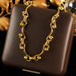 GANEMLY 316L Stainless Steel Metal Gold Color Beads Chain Necklace Bracelet Set For Women Trendy Chains Waterproof Jewelry New
