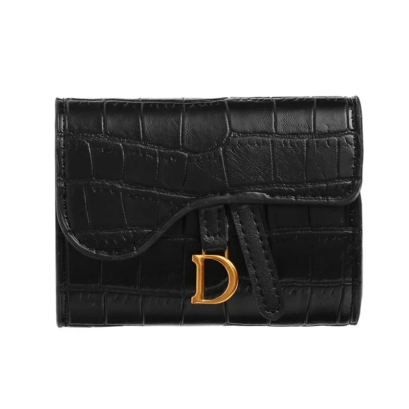 Women's Wallet Short  New Korean Style D Letter Buckle Coins Purses Wallet Card Bag Key Wallet Luxury carteras para mujeres