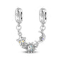 925 Sterling Silver Heart, Infinity & Triple Jewel Safety Chain Charm | Fits Pandora & Most Bracelets