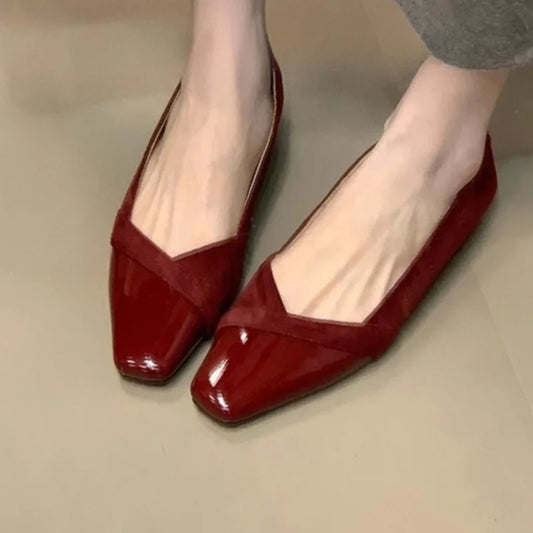 Women's Classic Solid Color Flat Shoes - Non-Slip Office Loafers