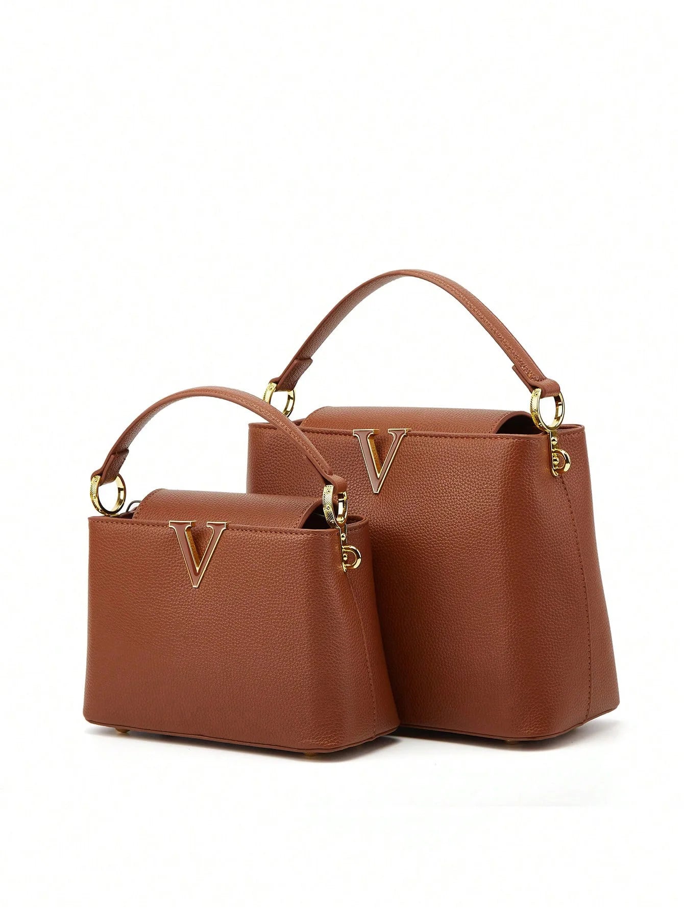 New 2025 simple V-shaped decorative handheld fashionable messenger bag trendy bucket women's small bag