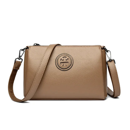 Versatile PU Crossbody Bag for Women Stylish High Quality Brand Design Zipper Solid Color Pattern Casual Daily Use Shoulder Bag
