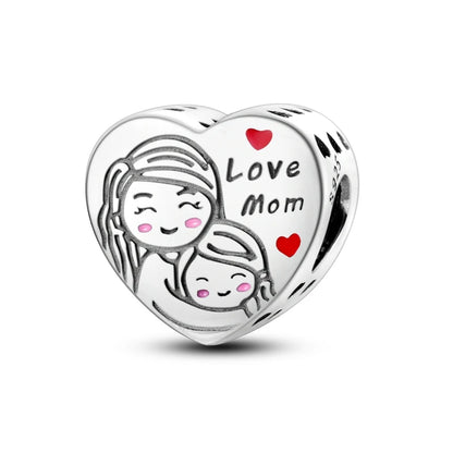 925 Sterling Silver Tree of Life, Peach Heart & Sweet Love Charm Bead | Fits Bracelets & Necklaces