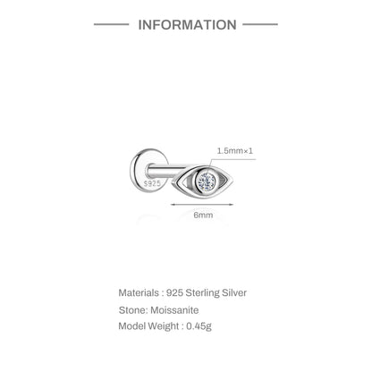 Moissanite Stud Earrings - 925 Sterling Silver, 0.03-1.2ct, D Color, GDTC Certified
