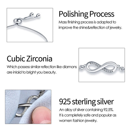 Original Bracelet 925 Silver Color Lucky Symbol Zircon Bracelet Luxury Jewelry For Woman Romantic Jewelry Valentine's Day Gifts