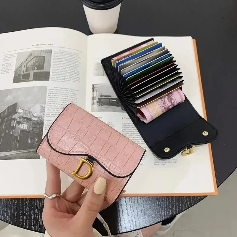 Women's Wallet Short  New Korean Style D Letter Buckle Coins Purses Wallet Card Bag Key Wallet Luxury carteras para mujeres