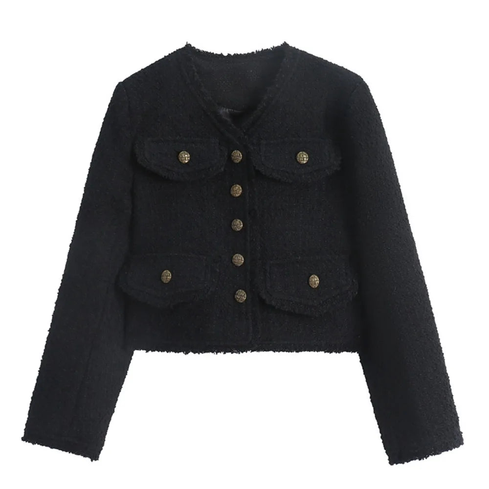 Y2K Tweed Jacket - Korean Style Autumn Winter 2025