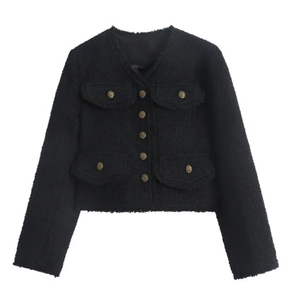 Y2K Tweed Jacket - Korean Style Autumn Winter 2025