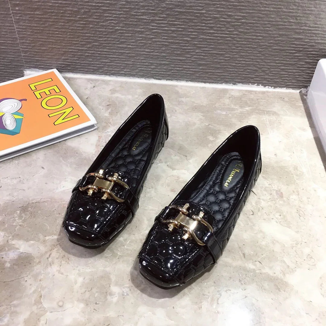 Women's Square Toe Loafers - Soft Comfortable Flat Shoes