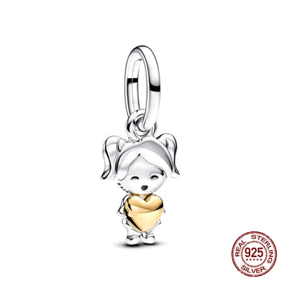 Sterling Silver Character Pendant Charm Bead - Bracelet Necklace Accessory