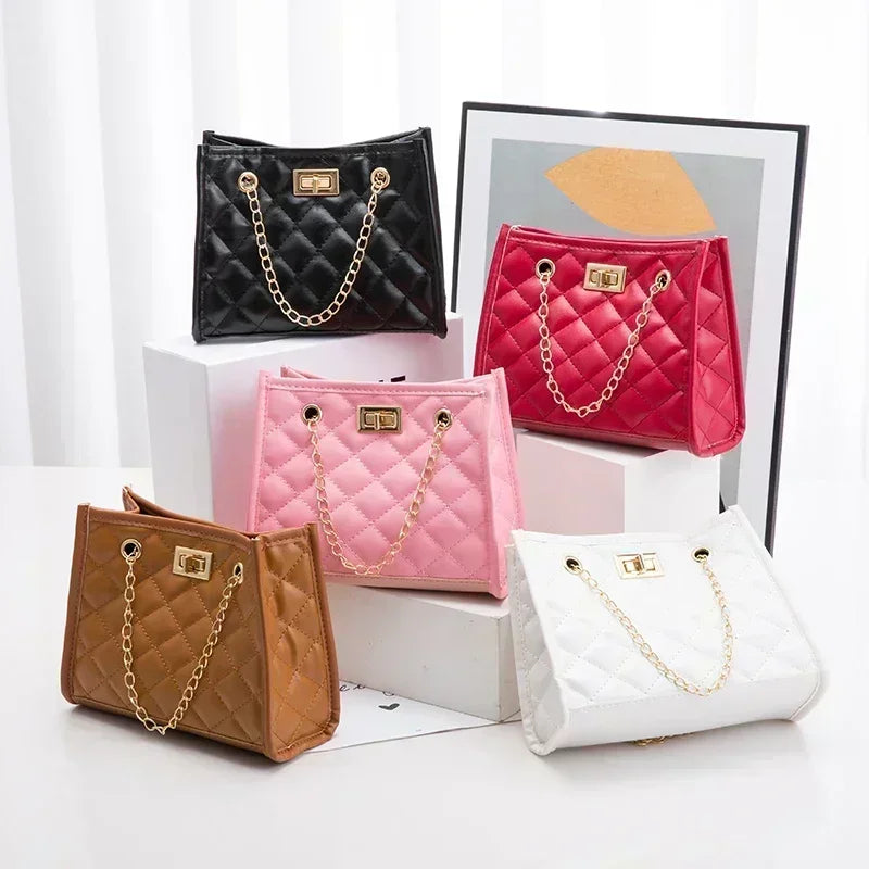 Women's Tote Bags, Handbag with Chains, Diamond Lattice Underarm Luxury Shoulder Bag for Ladies Designer Bag