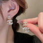 2PCS Fashion Advanced Sense Shiny Letter Earrings For Women Girls Minimalist Versatile Earrings Jewelry Accessories Gifts