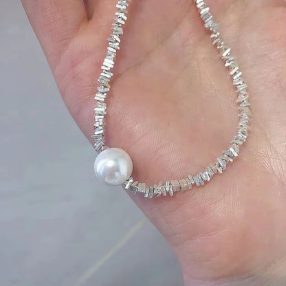 925 Sterling Silver Freshwater Pearl Chain Necklace for Women | Fine Jewelry | Wedding, Party & Birthday Gift
