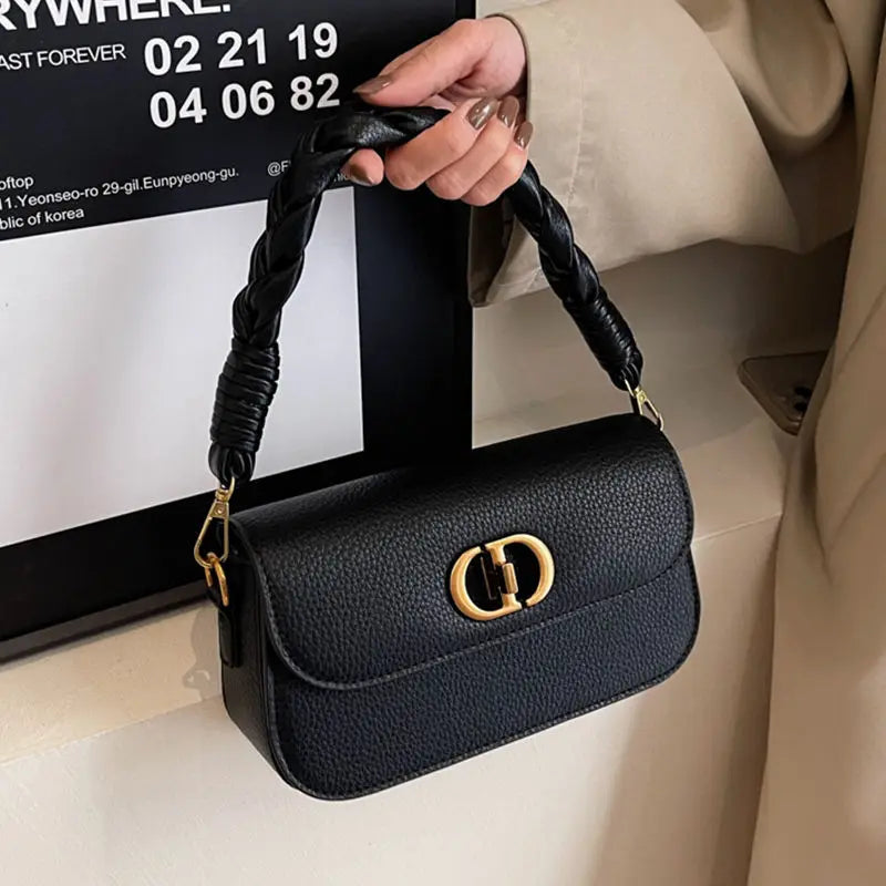 Retro Woven Square Shoulder Bag - Autumn/Winter Crossbody Handbag