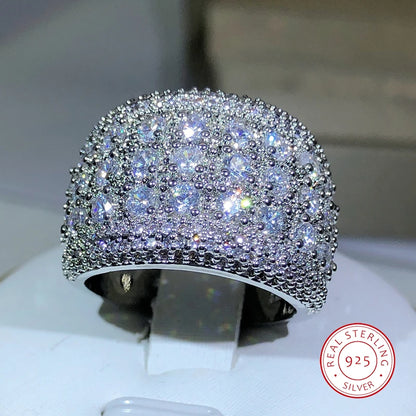 925 Sterling Silver Round Zircon Engagement Ring for Women | Wedding Band | Sizes 5–10 | Gift Box Included