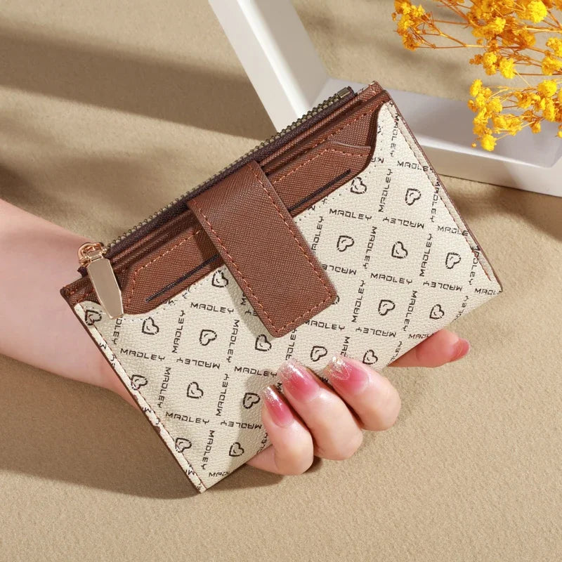 Vintage Solid Color Short Wallet, Portable Bifold Coin Purse, Women's Credit Card Holder