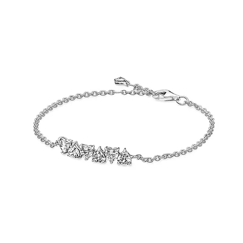 Brand new 925 sterling silver zirconia exquisite tennis star bracelet for women DIY original charm beads exquisite jewelry