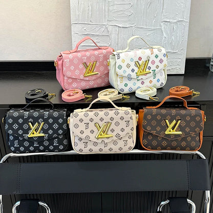 Women's Popular Classic Messenger Bag, Elegant Leather Crossbody Style For Ladies From Luxury Brand By Famous Designer