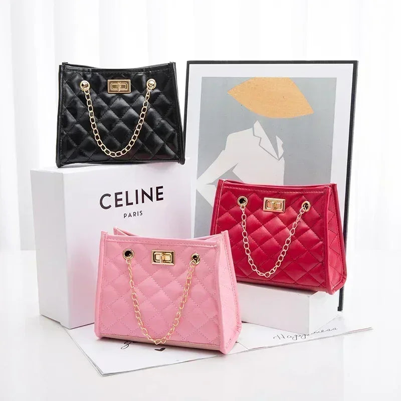 Women's Tote Bags, Handbag with Chains, Diamond Lattice Underarm Luxury Shoulder Bag for Ladies Designer Bag