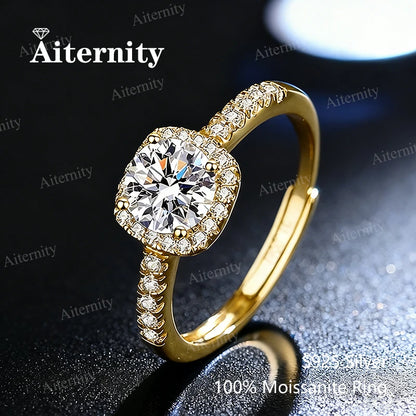 Moissanite Solitaire Ring - 925 Sterling Silver, 0.5ct to 2ct, D Color VVS1, GRA & CMA Certified