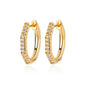 Shiny Zircon Circle Square Hoop Earrings for Women Gold Color Stainless Steel Earrings Luxury Christmas Jewelry Wedding aretes