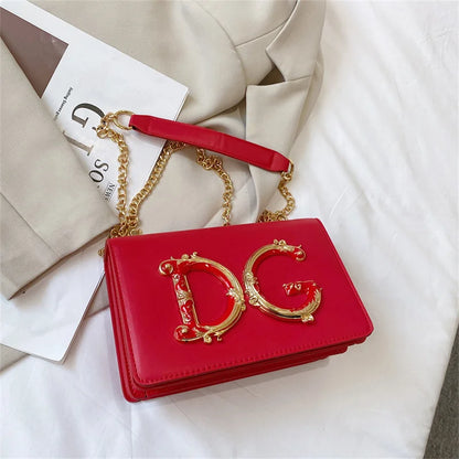 Elegant Tassel Handbag - Classic Small Square Shoulder Bag with Letter Detail