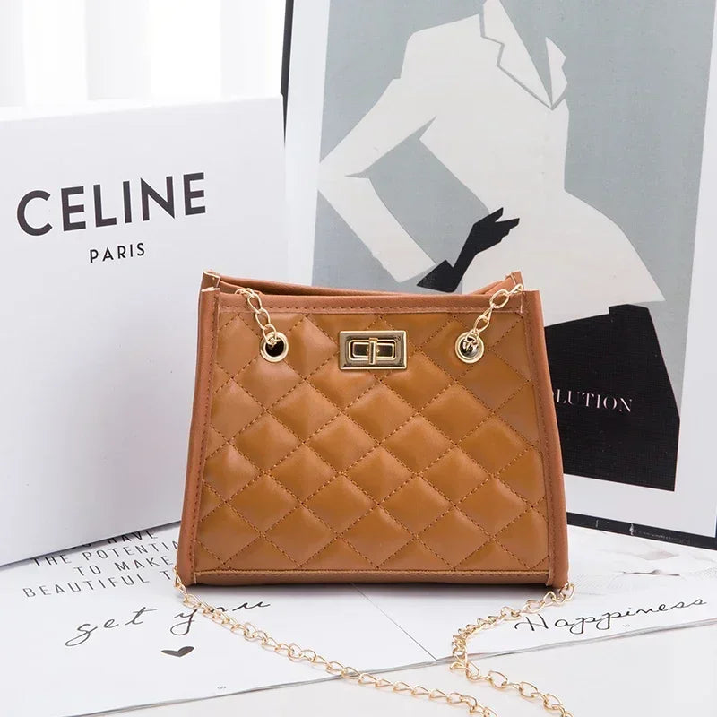 Women's Tote Bags, Handbag with Chains, Diamond Lattice Underarm Luxury Shoulder Bag for Ladies Designer Bag