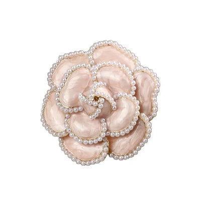 New Arrival Pearl Camellia Flower Brooches for Women Enamel Pin Elegant Lapel Pins Badge Corsage Fashion Jewelry Accessories