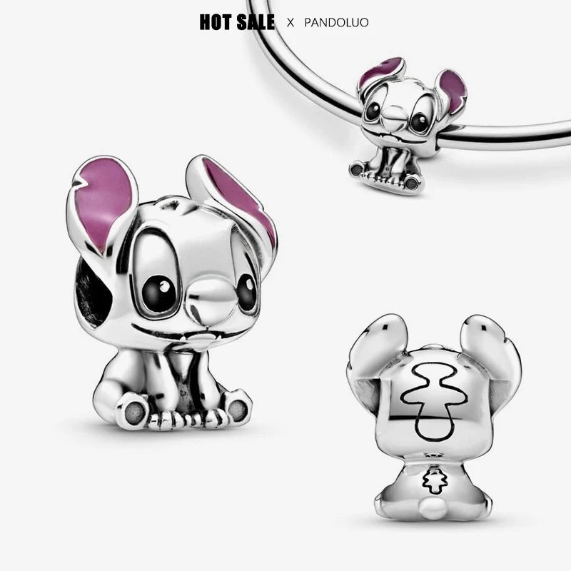 925 sterling silver charm Stitch Charm bead,Original Women Bracelet ,Necklace Pendant Jewelry Holiday gift