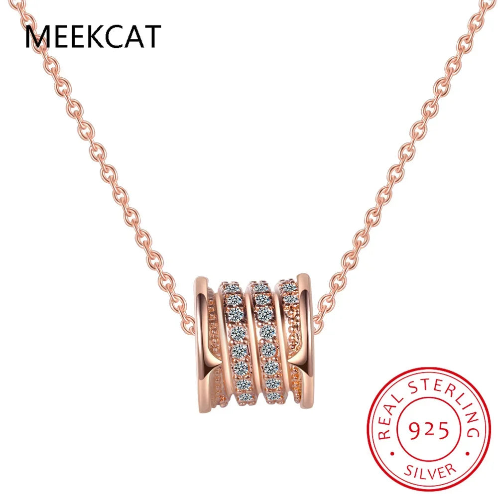 925 Sterling Silver Cubic Zircon Pendant Necklace | Classic Elegance for Women