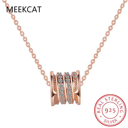 925 Sterling Silver Cubic Zircon Pendant Necklace | Classic Elegance for Women