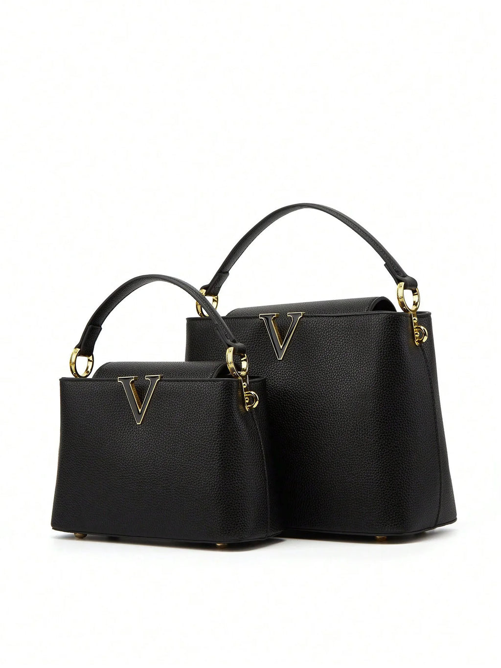 New 2025 simple V-shaped decorative handheld fashionable messenger bag trendy bucket women's small bag
