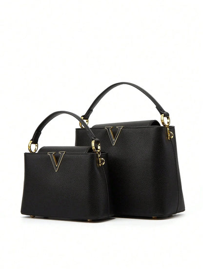 simple V-shaped fashionable messenger bag trendy bucket women's small bag