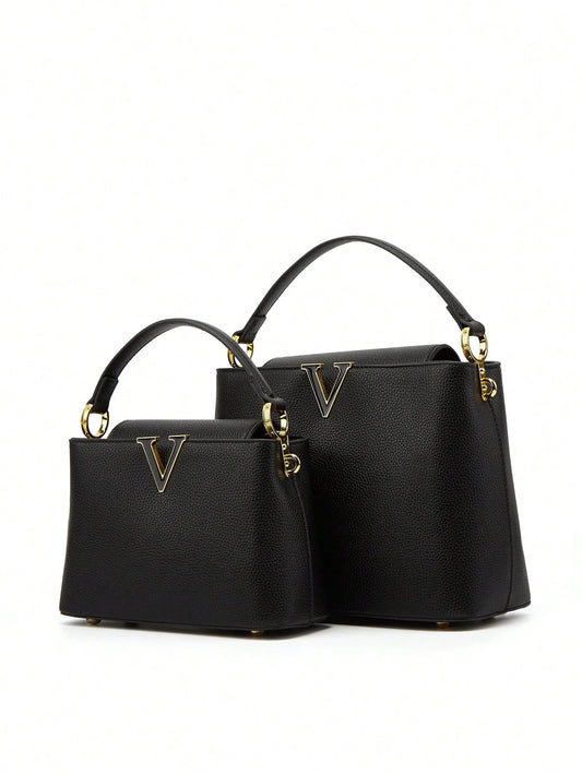 simple V-shaped fashionable messenger bag trendy bucket women's small bag