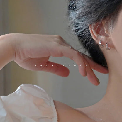 925 Sterling Silver Earrings Fashionable New Style for Women Elegant Niche High End Simple and Plain Ear Ornaments