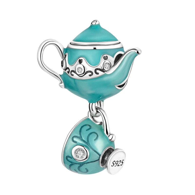 Sterling Silver NEW Leisure Life Theme Beads Charms Bracelets Necklace Luxury Women DIY Jewelry Gifts Birthday Party