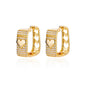 Shiny Zircon Circle Square Hoop Earrings for Women Gold Color Stainless Steel Earrings Luxury Christmas Jewelry Wedding aretes