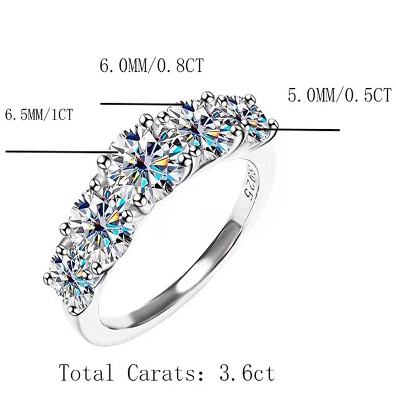 925 Sterling Silver 3.6 Carat Zirconia Diamond Ring | Luxury Wedding Band for Women