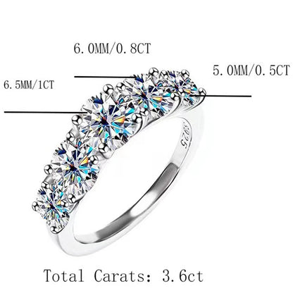 925 Sterling Silver 3.6 Carat Zirconia Diamond Ring | Luxury Wedding Band for Women