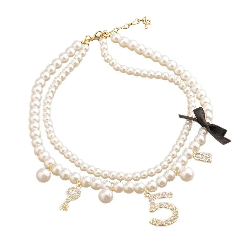 Luxury Multi-Layer Pearl & Crystal Collarbone Necklace | CC Style