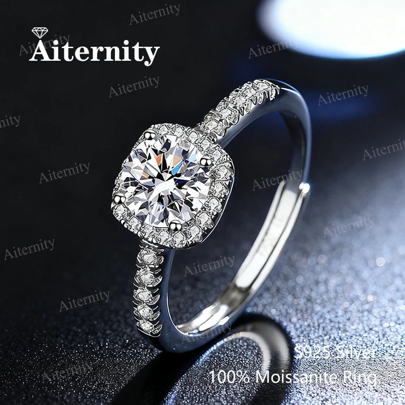 Moissanite Solitaire Ring - 925 Sterling Silver, 0.5ct to 2ct, D Color VVS1, GRA & CMA Certified