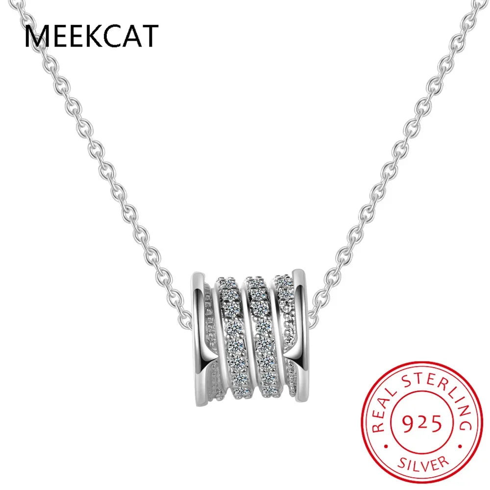 925 Sterling Silver Cubic Zircon Pendant Necklace | Classic Elegance for Women